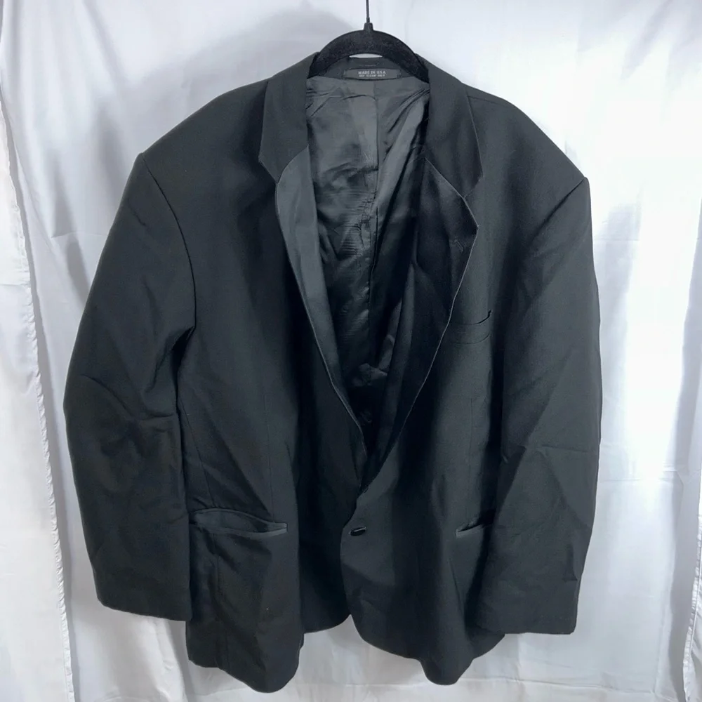 After Six Suit Jacket Formals Black Satin Collar and Buttons Tuxedo Jacket